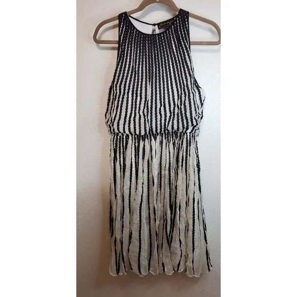 Anthropologie Dresses Geisha Designs Anthropologie Martinique Halter Dress Striped Sleeveless 4 Poshmark